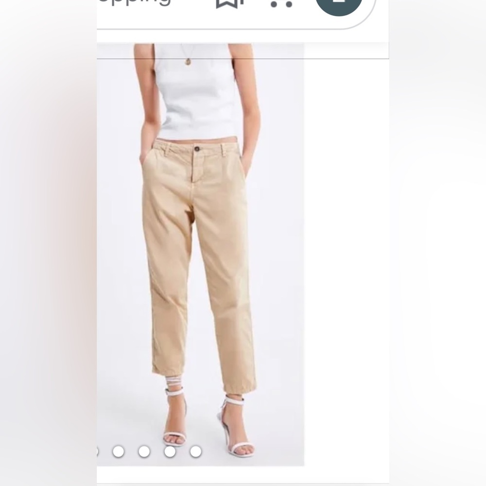 Zara Light Beige Ankle Length Chino Trousers Size 10